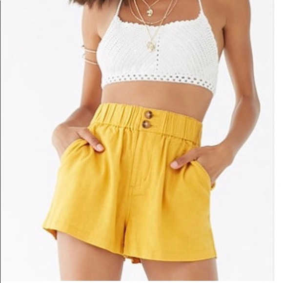 Forever 21 Pants - 🌹2/$16 NWT Marigold Colored Paperbag Shorts S